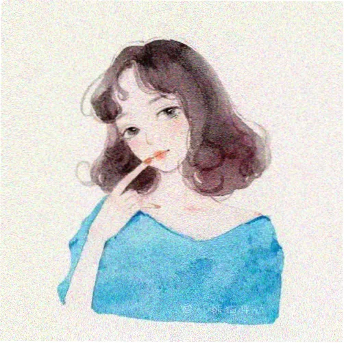 老湿影视读者头像:赤金描线的方形头像插画
